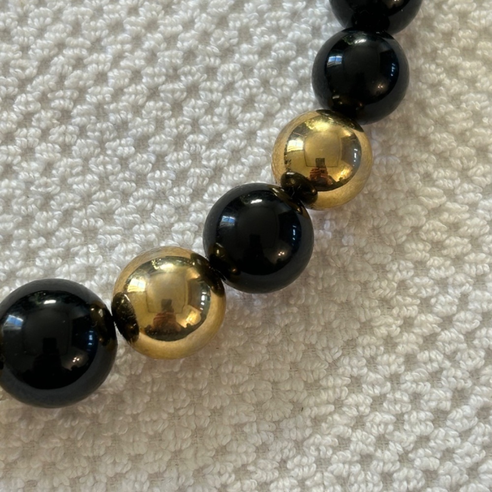 Anne Klein Gold/Black Bead Necklace and Gold Bead Necklace - Picture 6 of 7